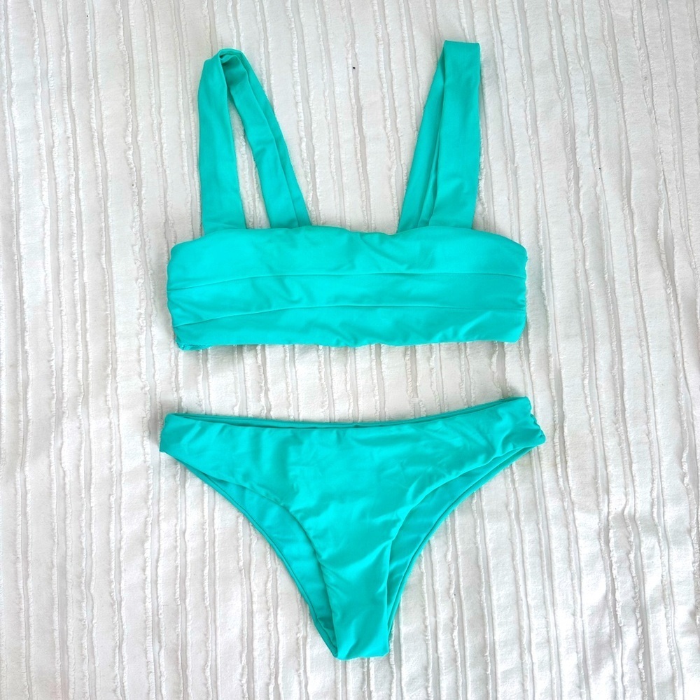 Shein Teal Square Neck Bikini Size Small